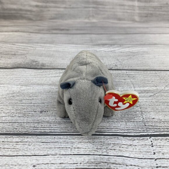 TANK Beanie Babies Vintage TY 1995 PVC Pellets 4th Generation Tush & Hang Tag